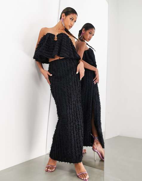 ASOS DESIGN – Korsett-Oberteil in Schwarz mit One-Shoulder-Träger,  Zierausschnitt und Netzstoff-Einsatz