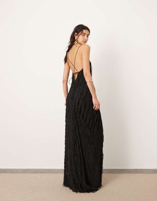 Asos black maxi online