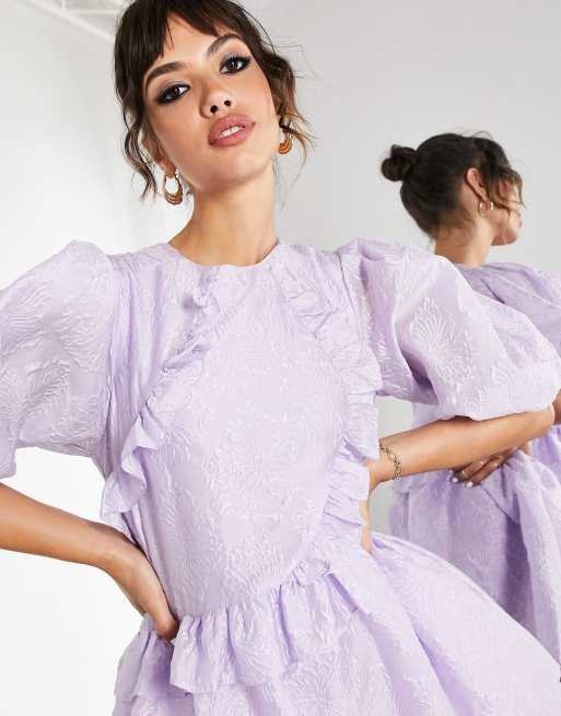 ASOS EDITION – Sukienka mini z falbaną z fakturowanej organzy