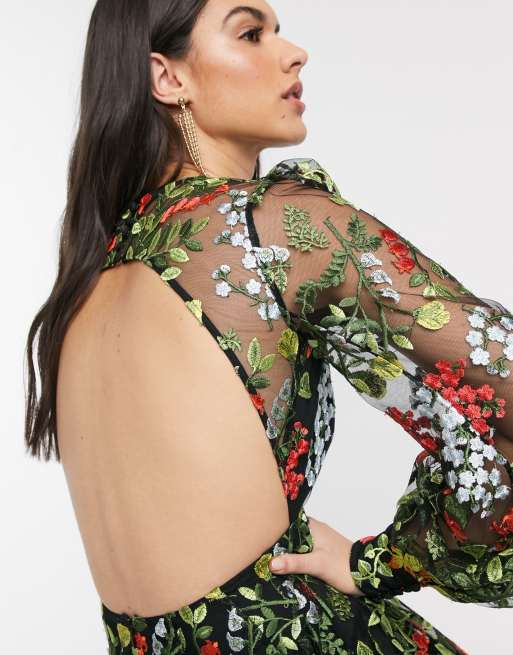 Floral embroidered cheap dress asos