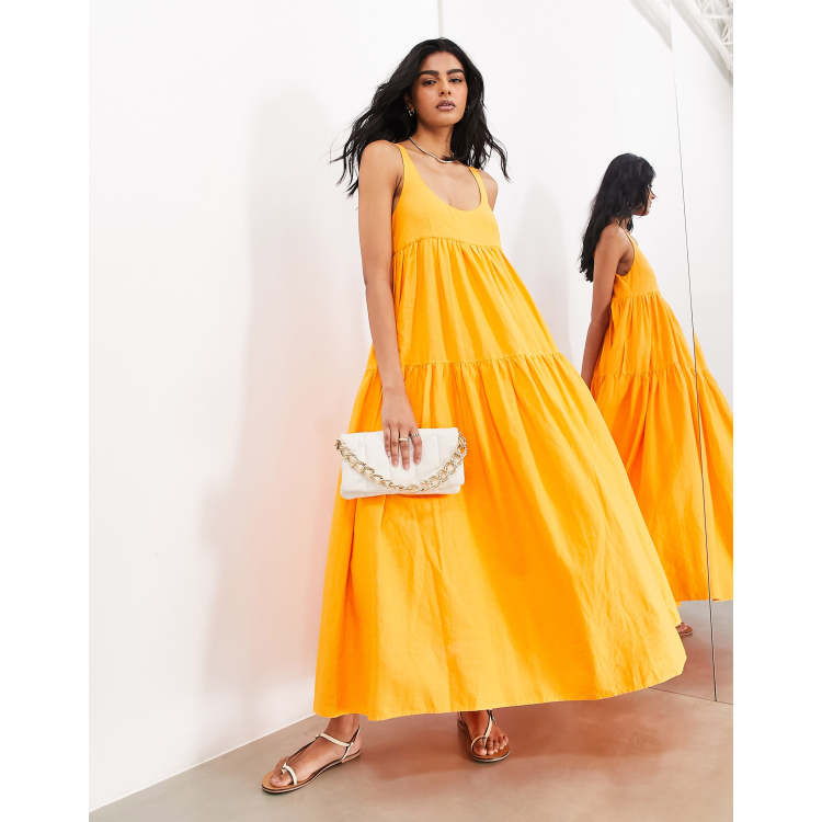 ASOS EDITION super full scoop neck tiered maxi dress in