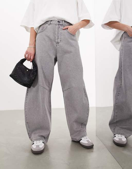 ASOS EDITION – Sydney – Barrel-Leg-Jeans in Grau mit hohem Bund, 2 von 5
