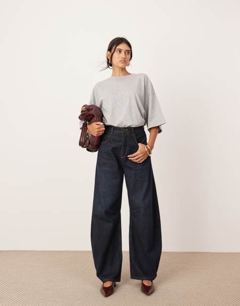 ASOS EDITION Sydney denim barrel leg high waist jean in indigo blue - view 1