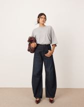 ASOS DESIGN barrel leg jeans in light blue