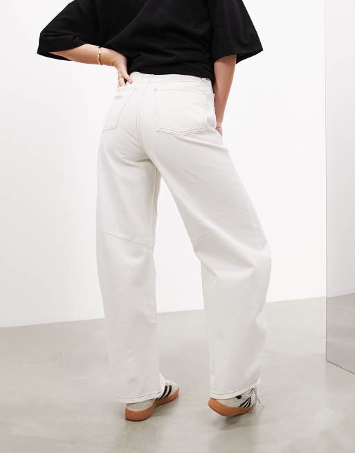 ASOS EDITION Sydney denim high waist barrel leg jean in ecru , 5 of 5