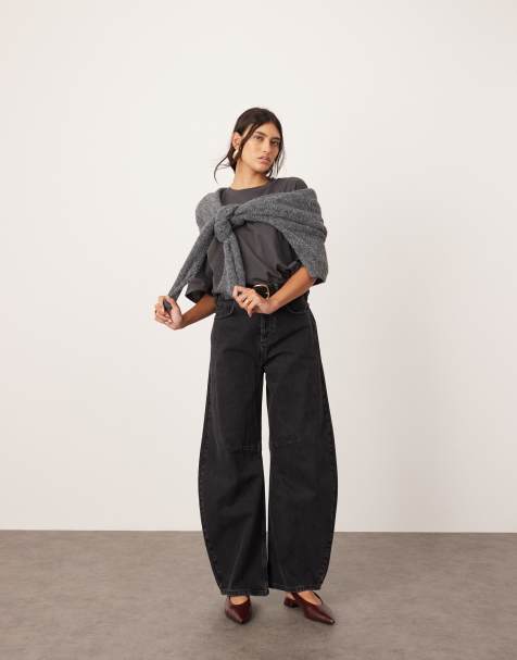 ASOS EDITION - Sydney - Forvaskede sorte barrel-jeans - view 1