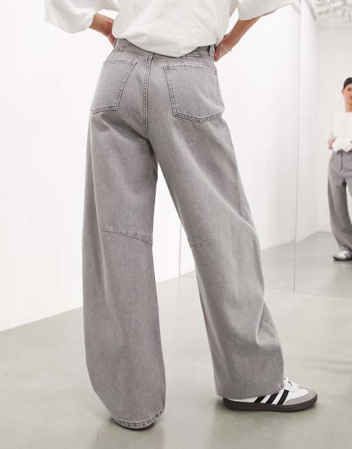 ASOS EDITION - Sydney - Jean bouffant à taille haute - Gris, 3 de 5