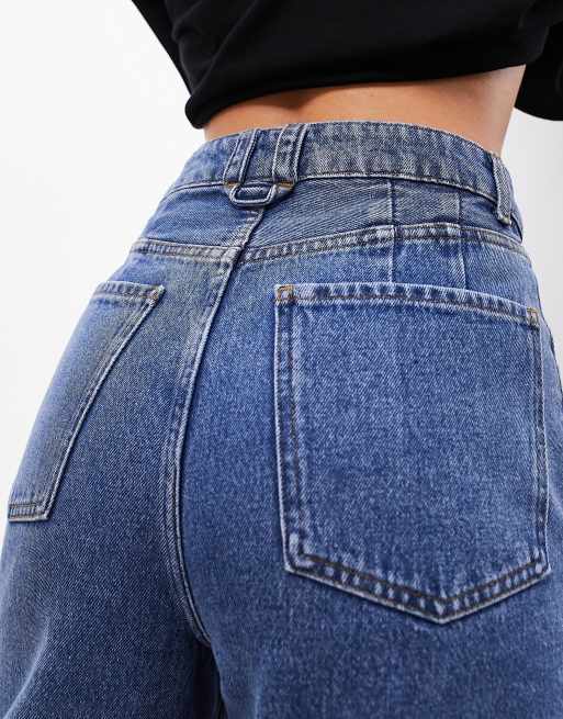 ASOS Edition - Sydney - Jeans a vita alta con gamba bombata color blu medio , 3 di 5