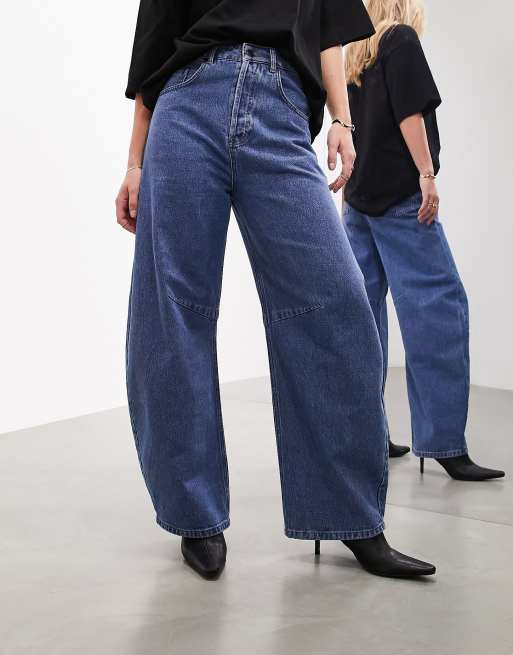 ASOS Edition - Sydney - Jeans a vita alta con gamba bombata color blu medio , 4 di 5