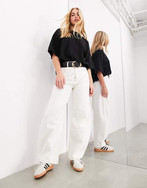 ASOS Edition - Sydney - Jeans a vita alta con gamba bombata color écru 