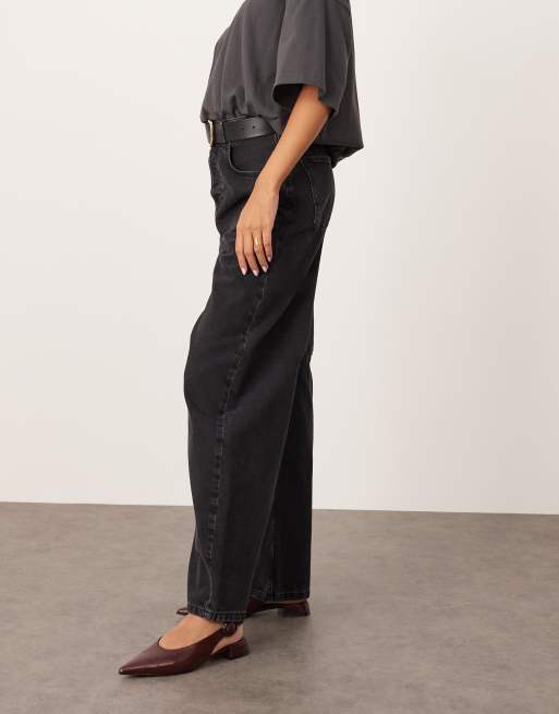 ASOS EDITION - Sydney - Jeans nero slavato con taglio bombato, 2 di 5