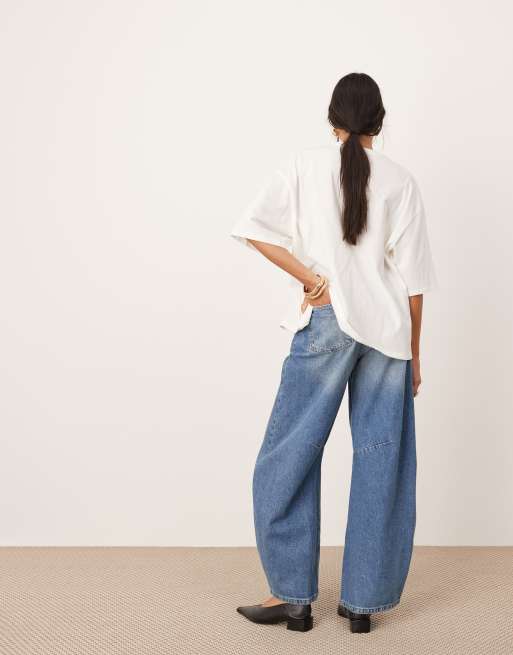ASOS Edition – Sydney – Niebieskie jeansy barrel z wysokim stanem, 3 z 5