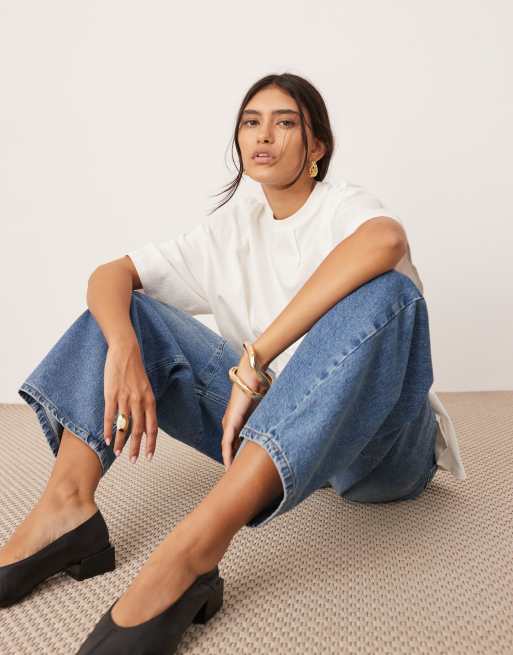 ASOS Edition – Sydney – Niebieskie jeansy barrel z wysokim stanem, 4 z 5