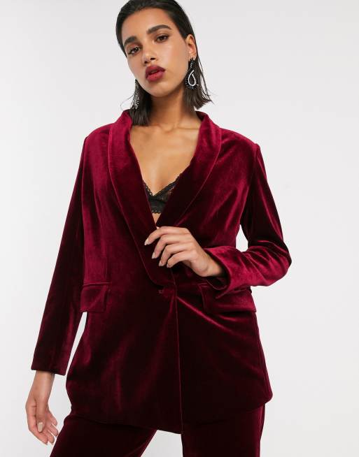 Asos red sale velvet suit