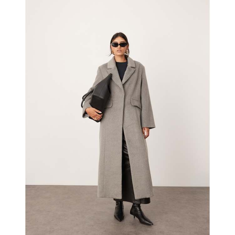 ASOS EDITION tailored clean oversized maxi coat in pale grey