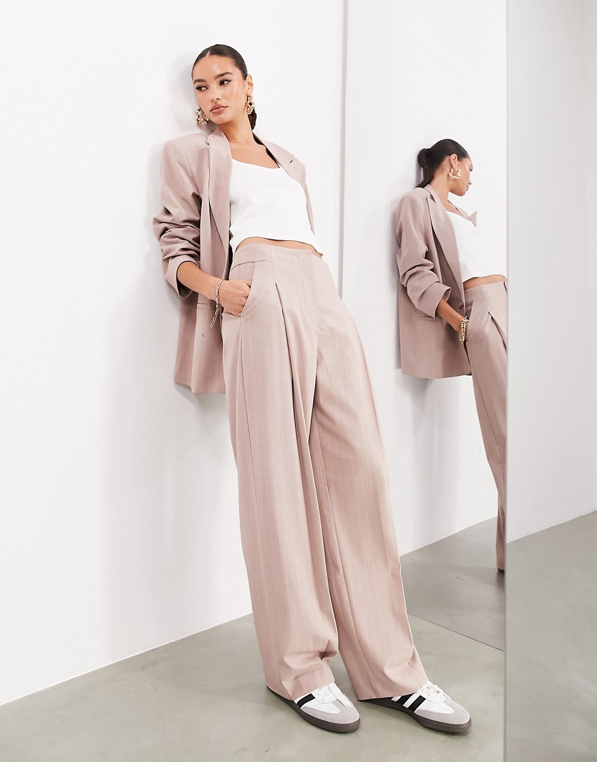 ASOS EDITION tailored trouser in dusty pink pinstripe
