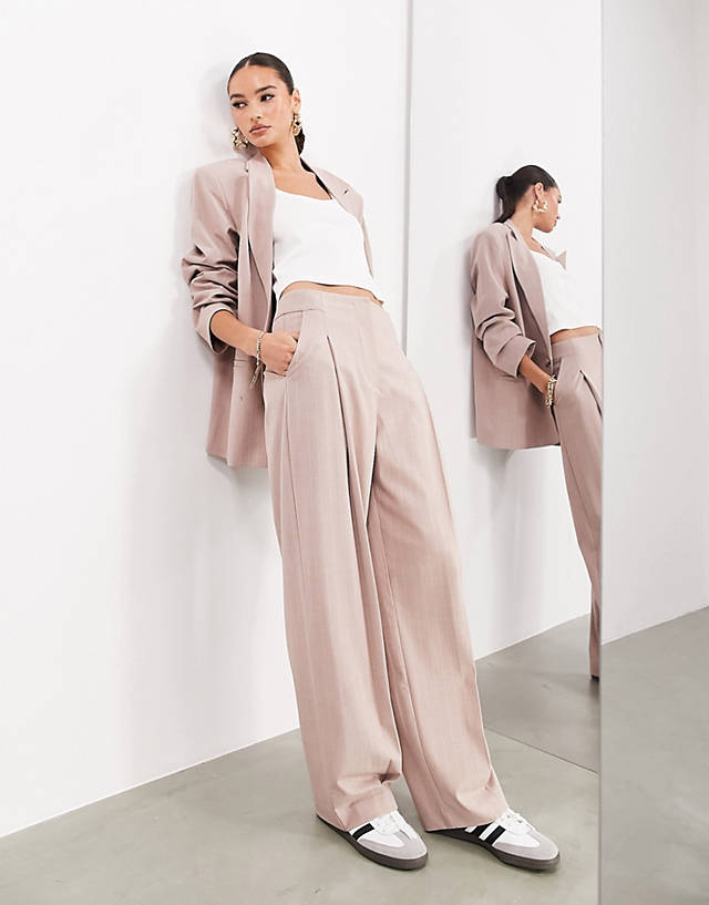 ASOS EDITION - tailored trouser in dusty pink pinstripe