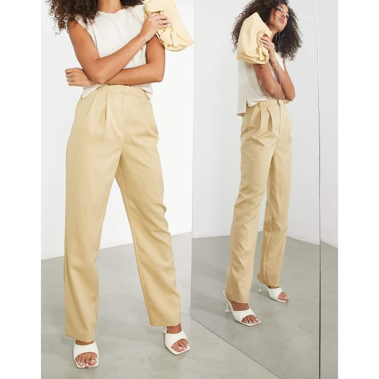 Topshop tailored elasticated waist jogger in camel