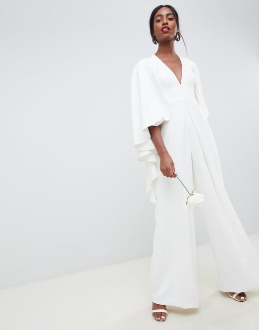 ASOS EDITION Tall cape wedding jumpsuit ASOS