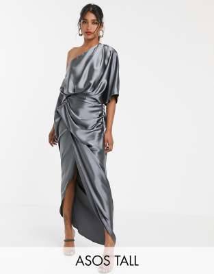 satin asymmetrical dress