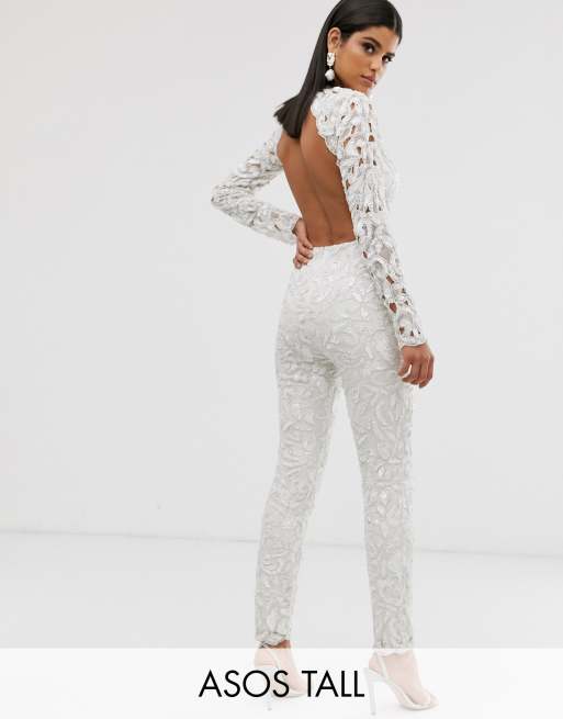 Asos jumpsuit sale sequin