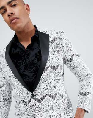 white lace suit jacket