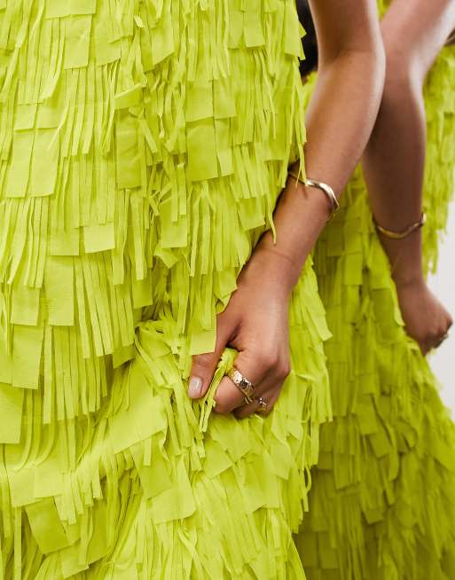 ASOS EDITION texture scoop neck maxi dress in lime green | ASOS