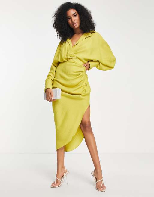 Chartreuse shop midi dress