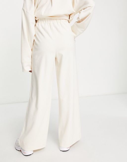 ASOS DESIGN super soft wide leg pants in winter white - part of a