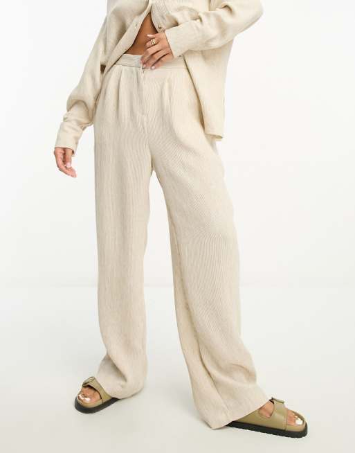 OAS Linen Long Pants Beige at