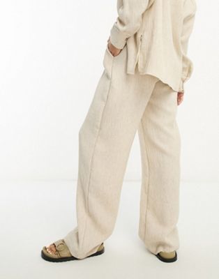 me Women's Linen Blend Sandwash Pants - Beige - Size 6