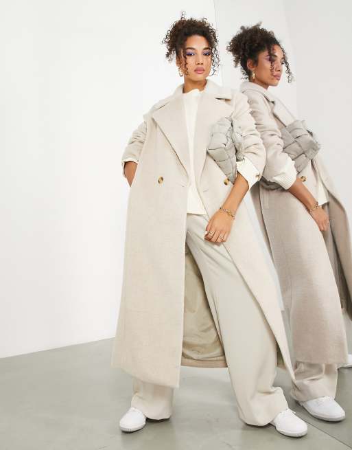 ASOS EDITION trench coat with tie in ecru