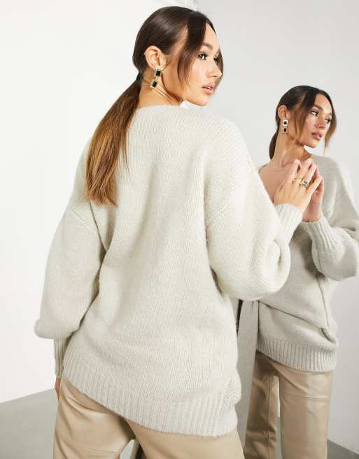 ASOS EDITION chunky knit cardigan in cream