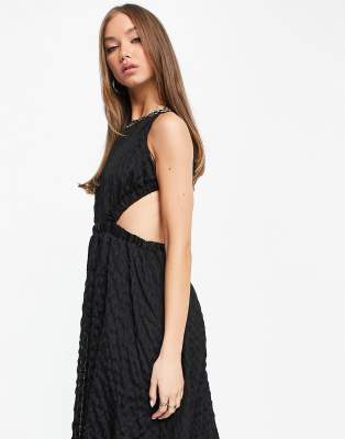 asos black backless dress