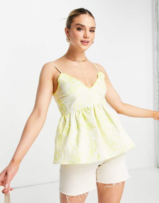 ASOS EDITION - Top caraco matelassé - Jaune citron