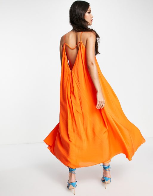 ASOS EDITION chiffon cami maxi dress with drawstring strap details