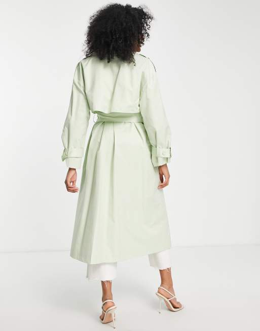 Asos green trench on sale coat