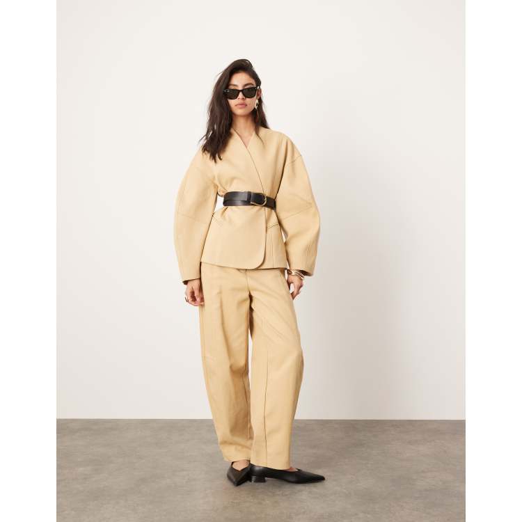 ASOS EDITION twill jacket with ovoid sleeve and cinched