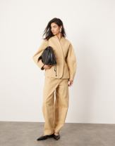 ASOS EDITION twill jacket with ovoid sleeve and cinched