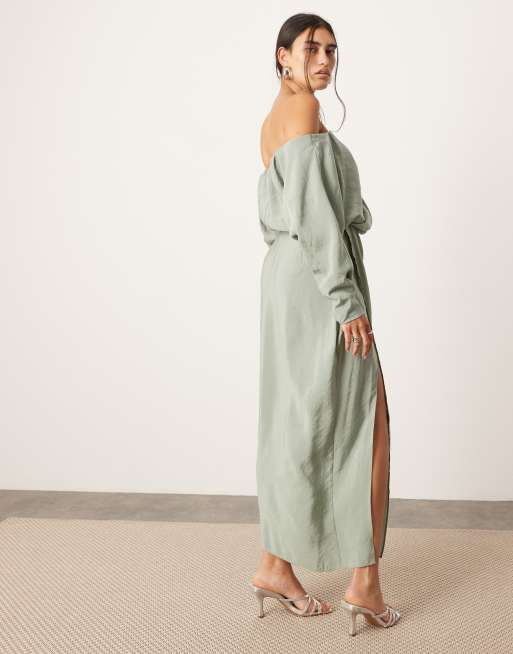 Asos sage green dress best sale