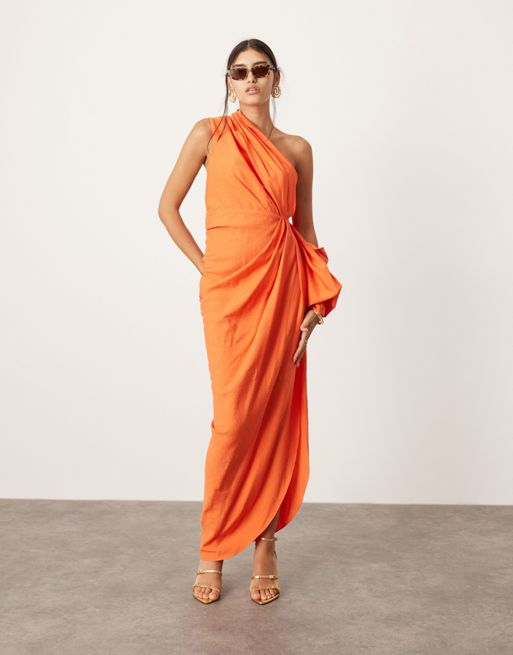 FhyzicsShops EDITION ultimate drape maxi dress in orange