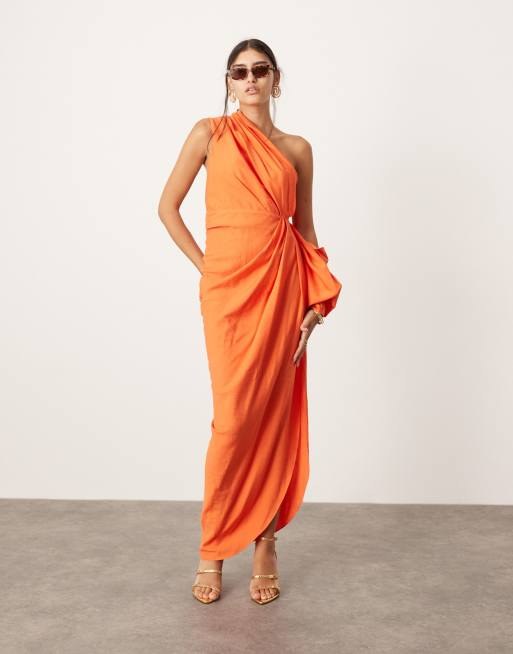 ASOS EDITION - Ultimate - Draperet maxikjole i orange