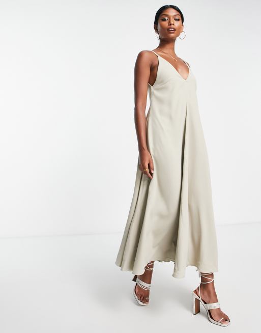 Satin cami shop midi dress