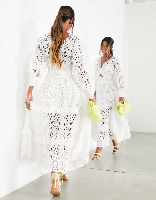 asos white broderie dress