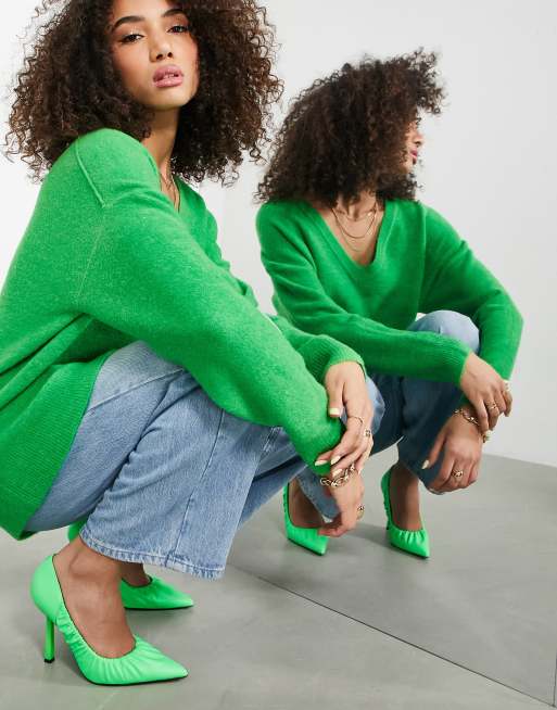 bright green jumper womens