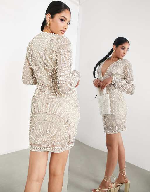 Asos edition disc and pearl mini dress best sale