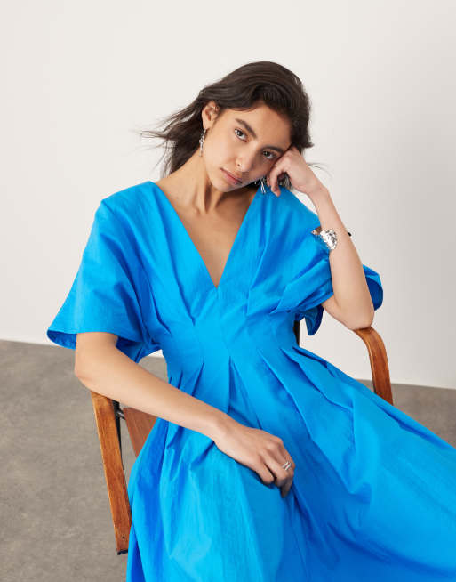 Blue midi dress asos hotsell