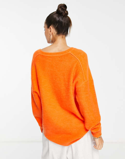 Pull oversize col V Orange