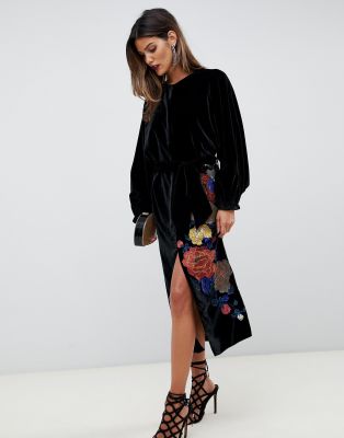 asos black velvet dress