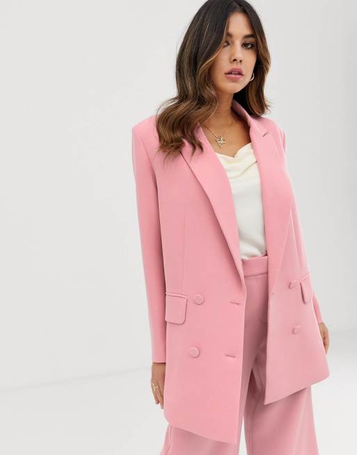 ASOS EDITION - Veste croisée et pantalon large - Rose sombre, 2 de 3